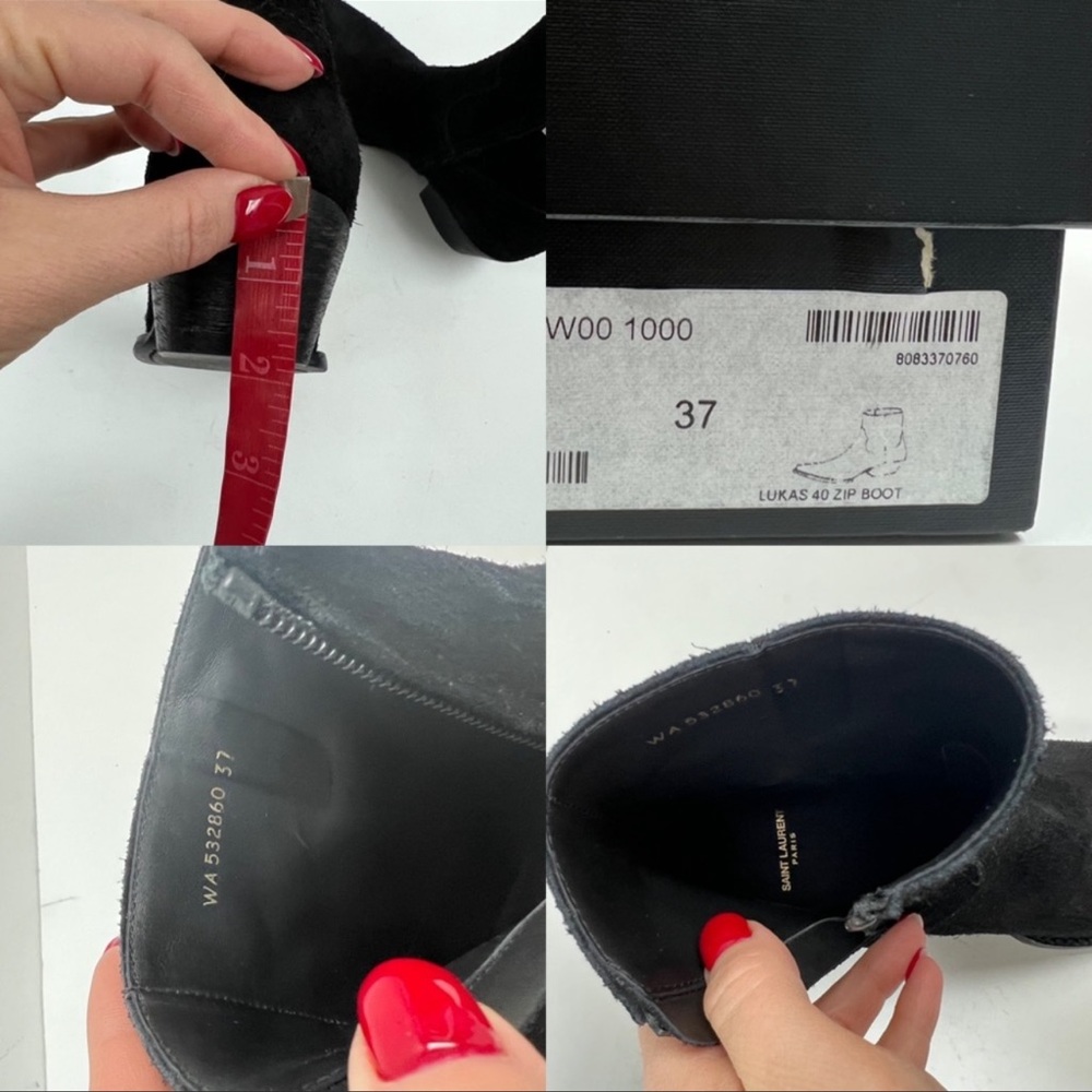 Saint Laurent black Lukas 40 side zip Chelsea Boots Sz 37 New - Picture 5 of 14